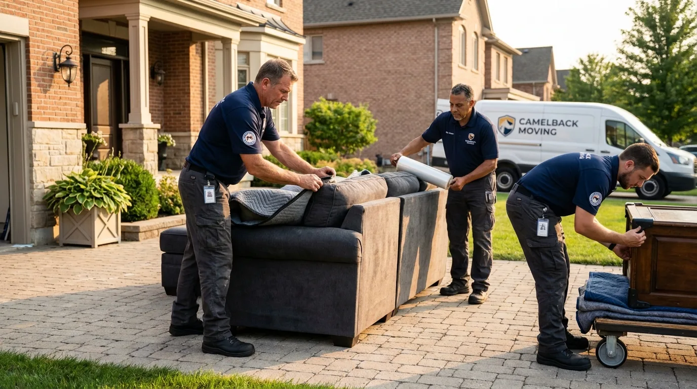 Large estate moving crew wrapping furniture in Stonewall, LA